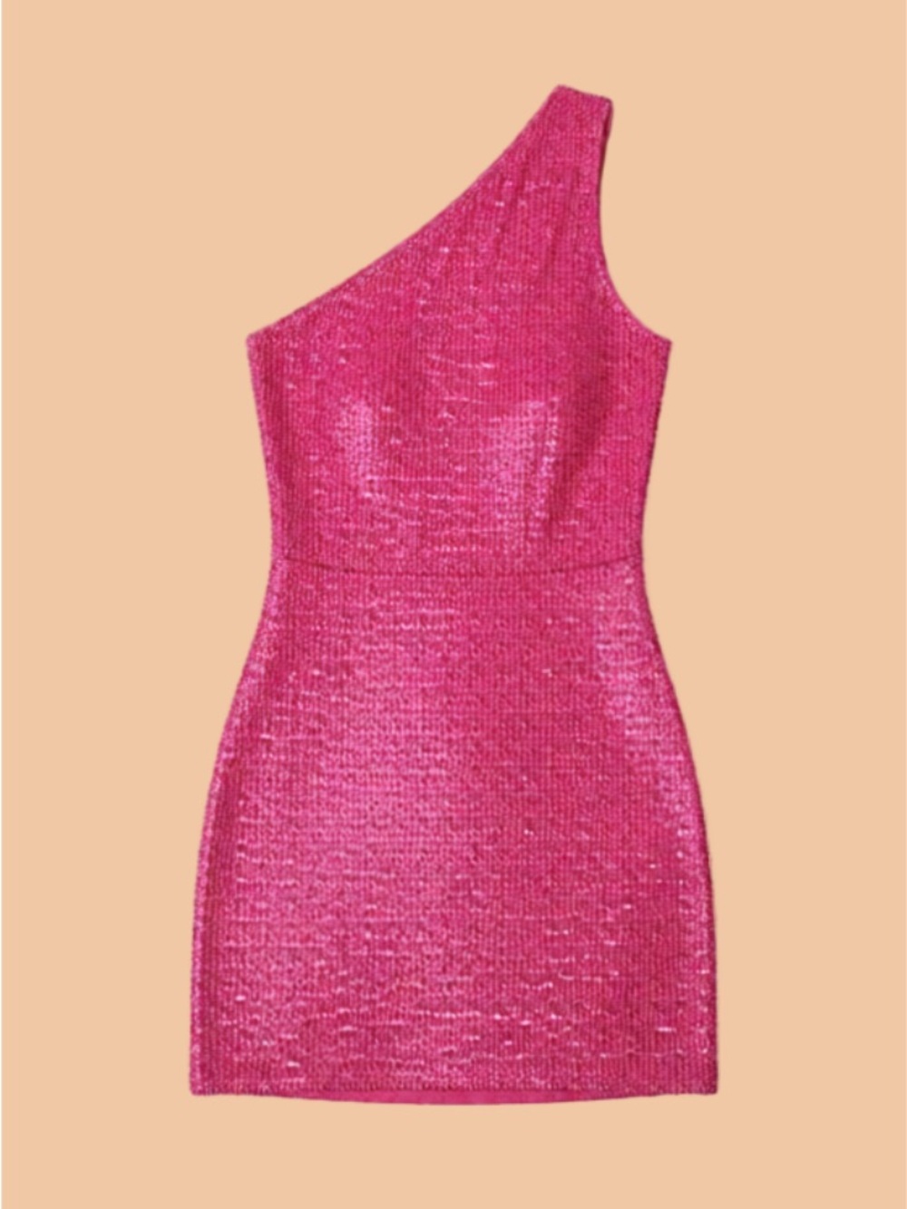 That’s So Fetch One-Shoulder Pink Sequin Mini Dress